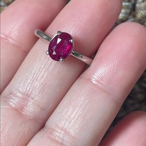 NWT Natural Ruby Gemstone 8X6mm in 925 Sterling Silver Ring Size 6